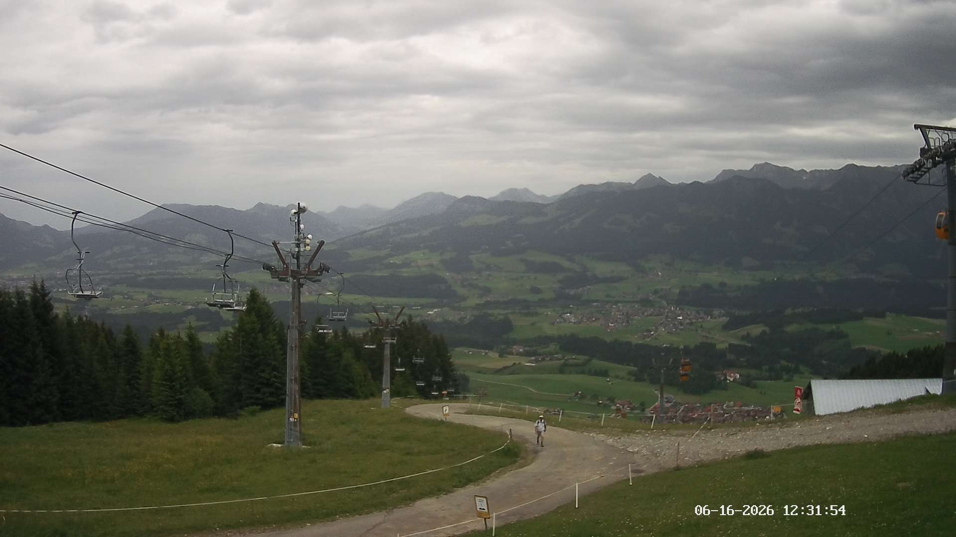 Archiv Foto Webcam Ausblick Mittelstation Hörnerbahn