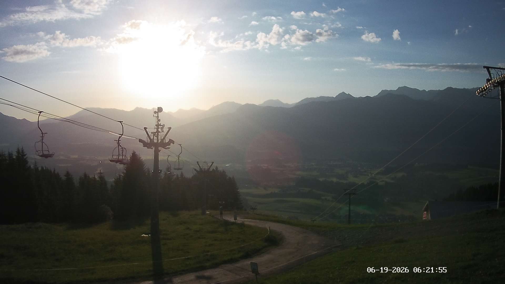 Archiv Foto Webcam Ausblick Mittelstation Hörnerbahn