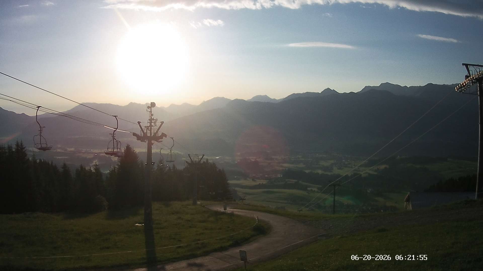Archiv Foto Webcam Ausblick Mittelstation Hörnerbahn