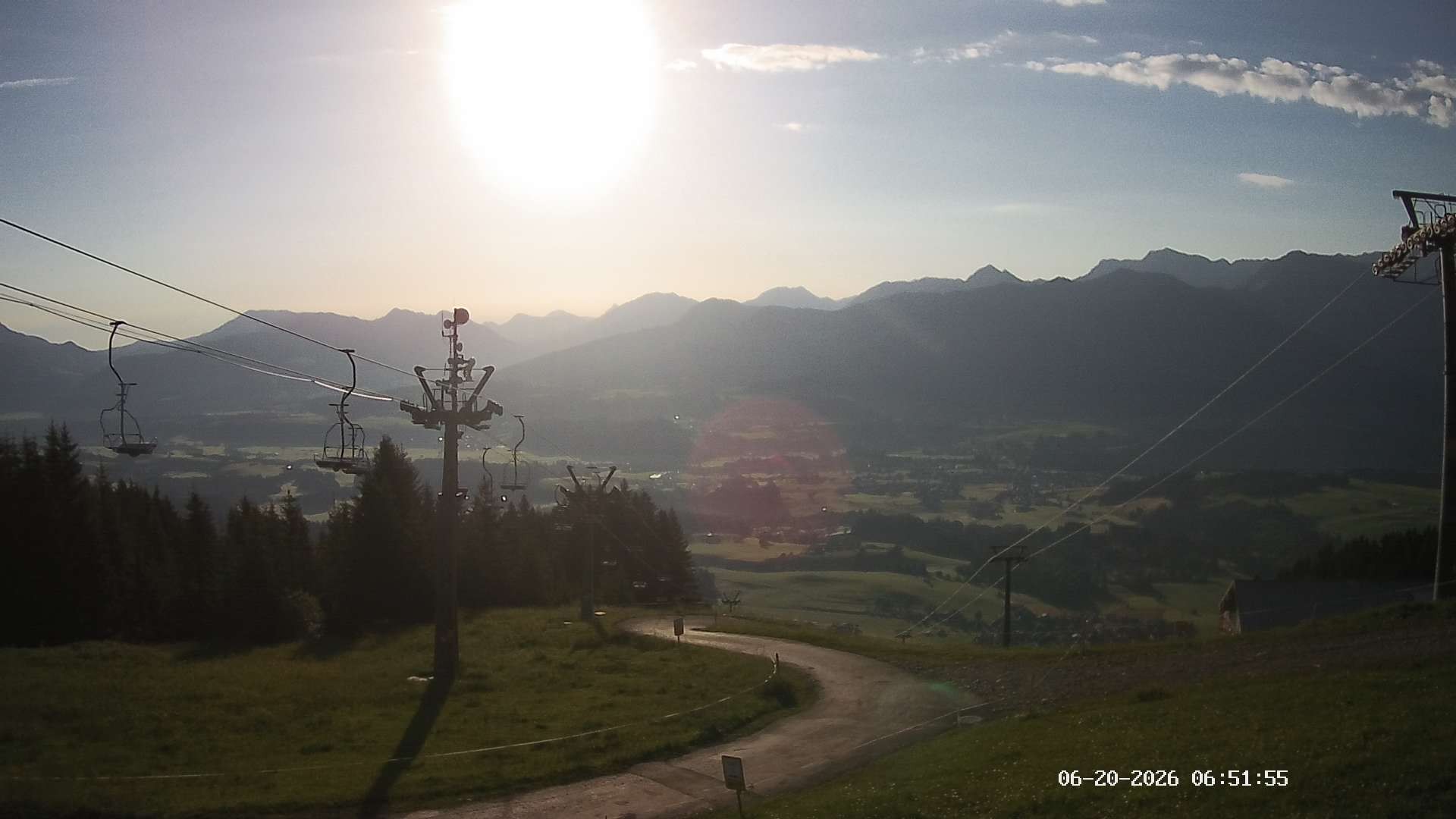 Archiv Foto Webcam Ausblick Mittelstation Hörnerbahn