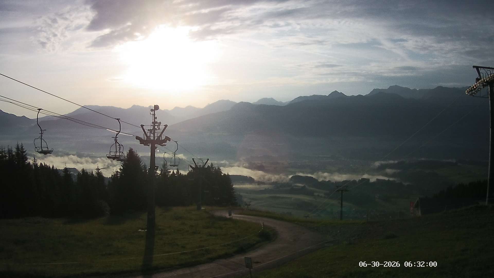 Archiv Foto Webcam Ausblick Mittelstation Hörnerbahn