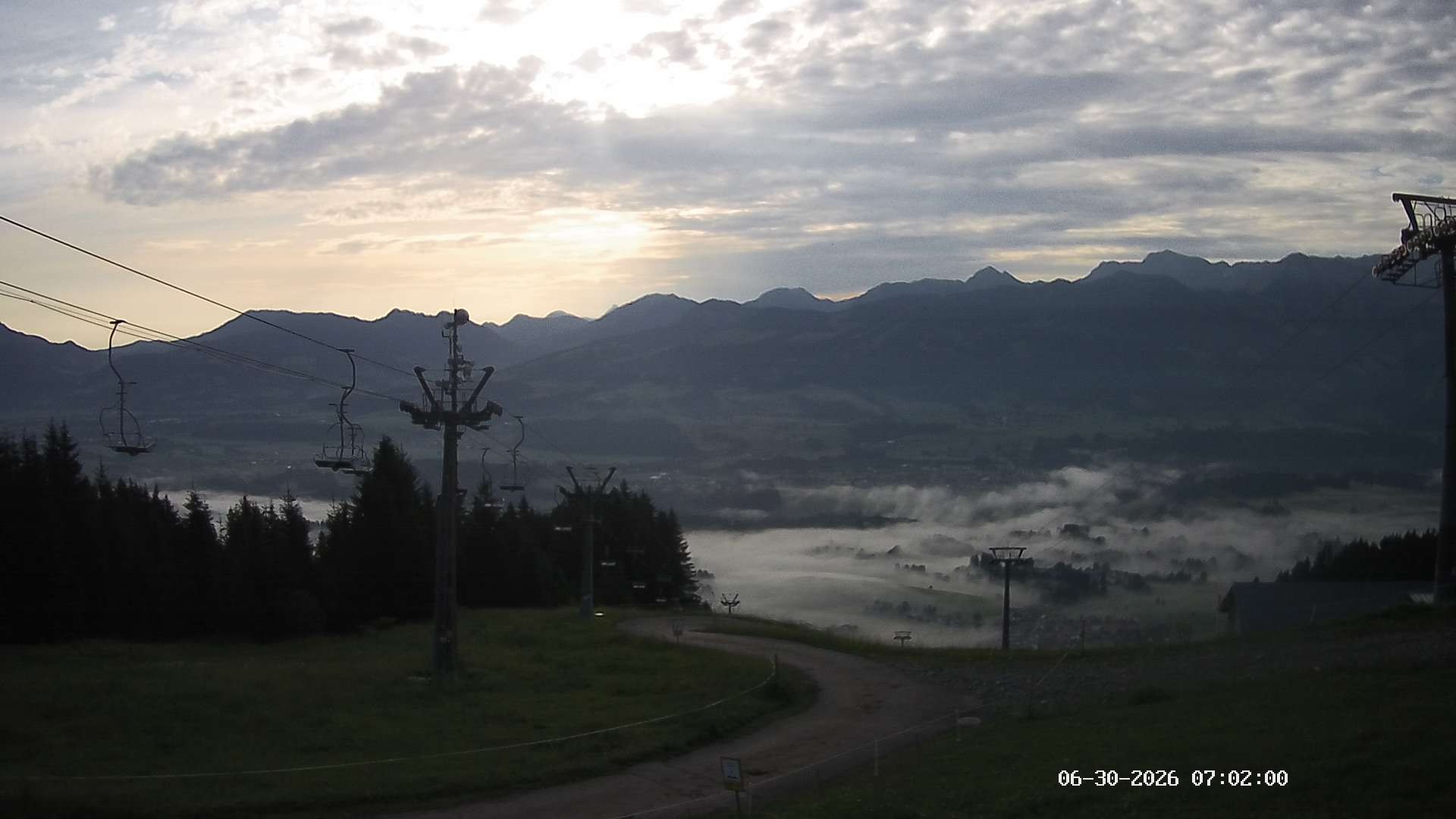 Archiv Foto Webcam Ausblick Mittelstation Hörnerbahn