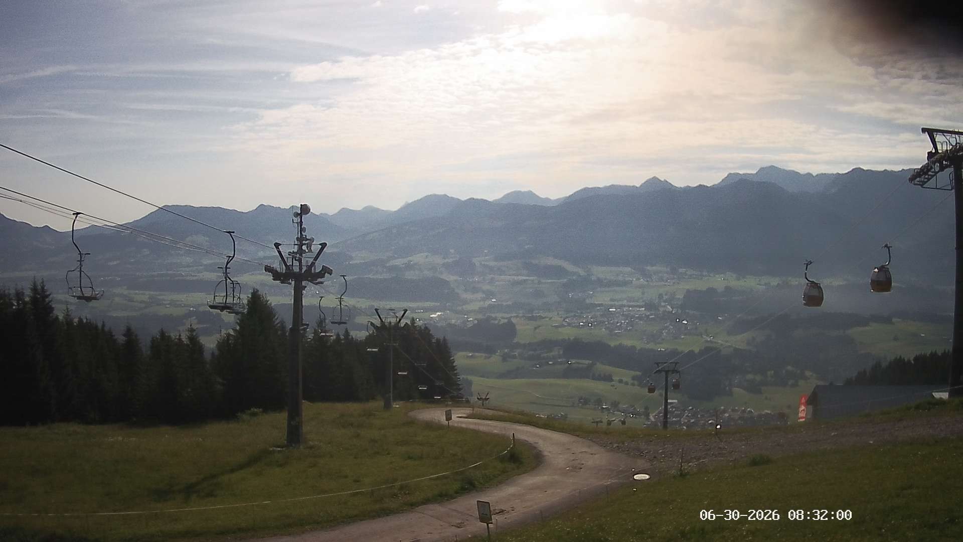 Archiv Foto Webcam Ausblick Mittelstation Hörnerbahn