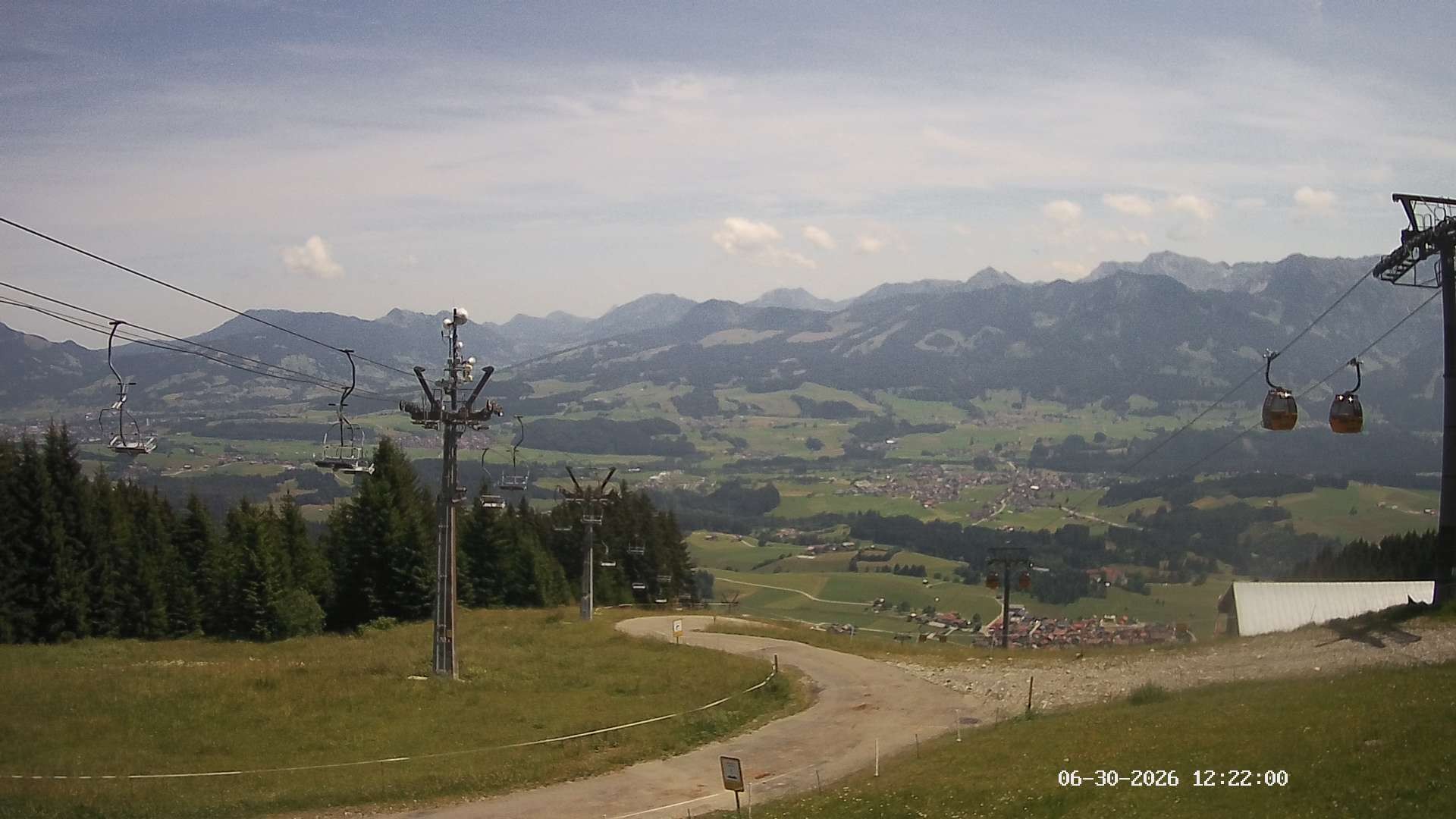 Archiv Foto Webcam Ausblick Mittelstation Hörnerbahn