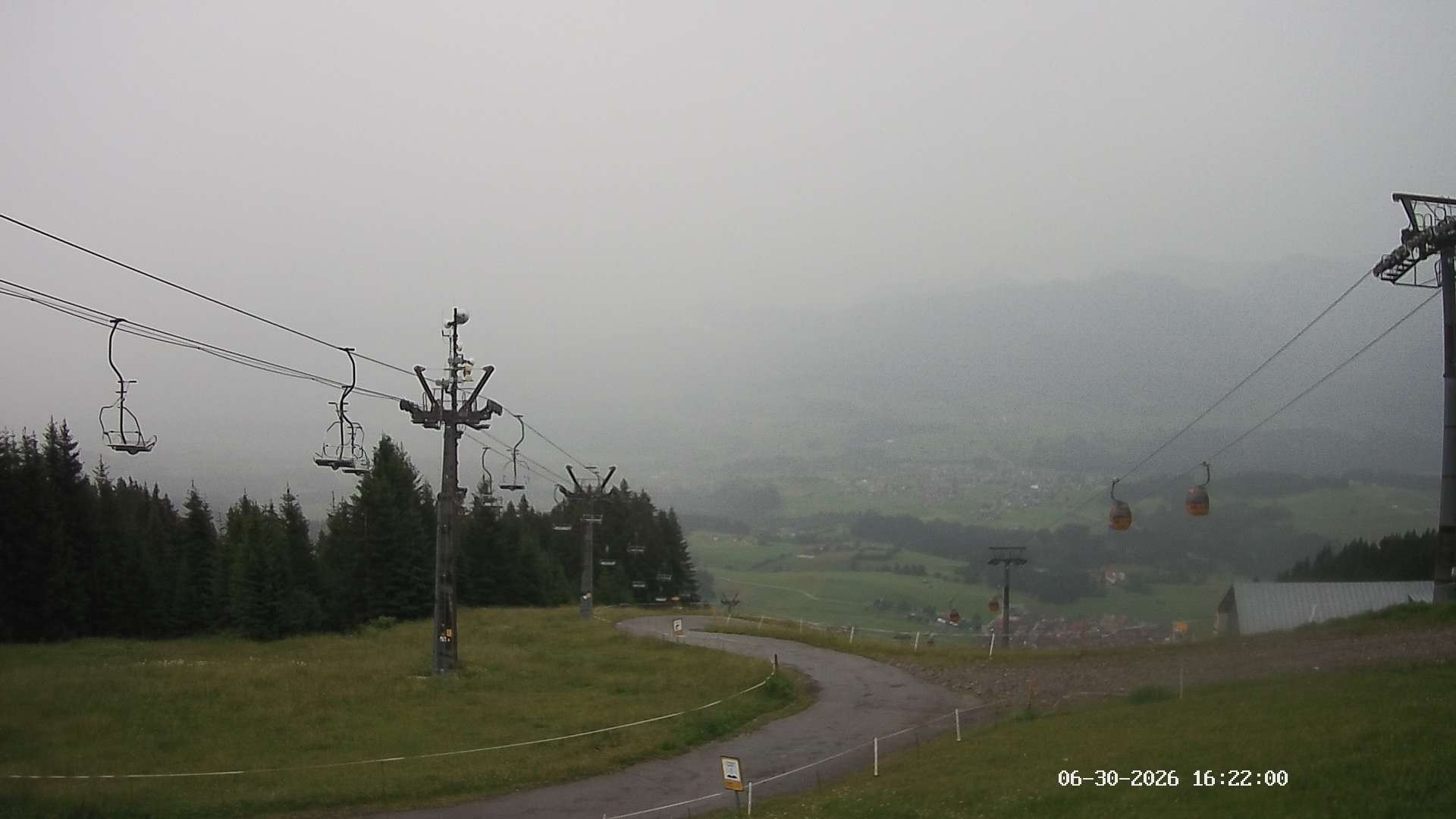 Archiv Foto Webcam Ausblick Mittelstation Hörnerbahn
