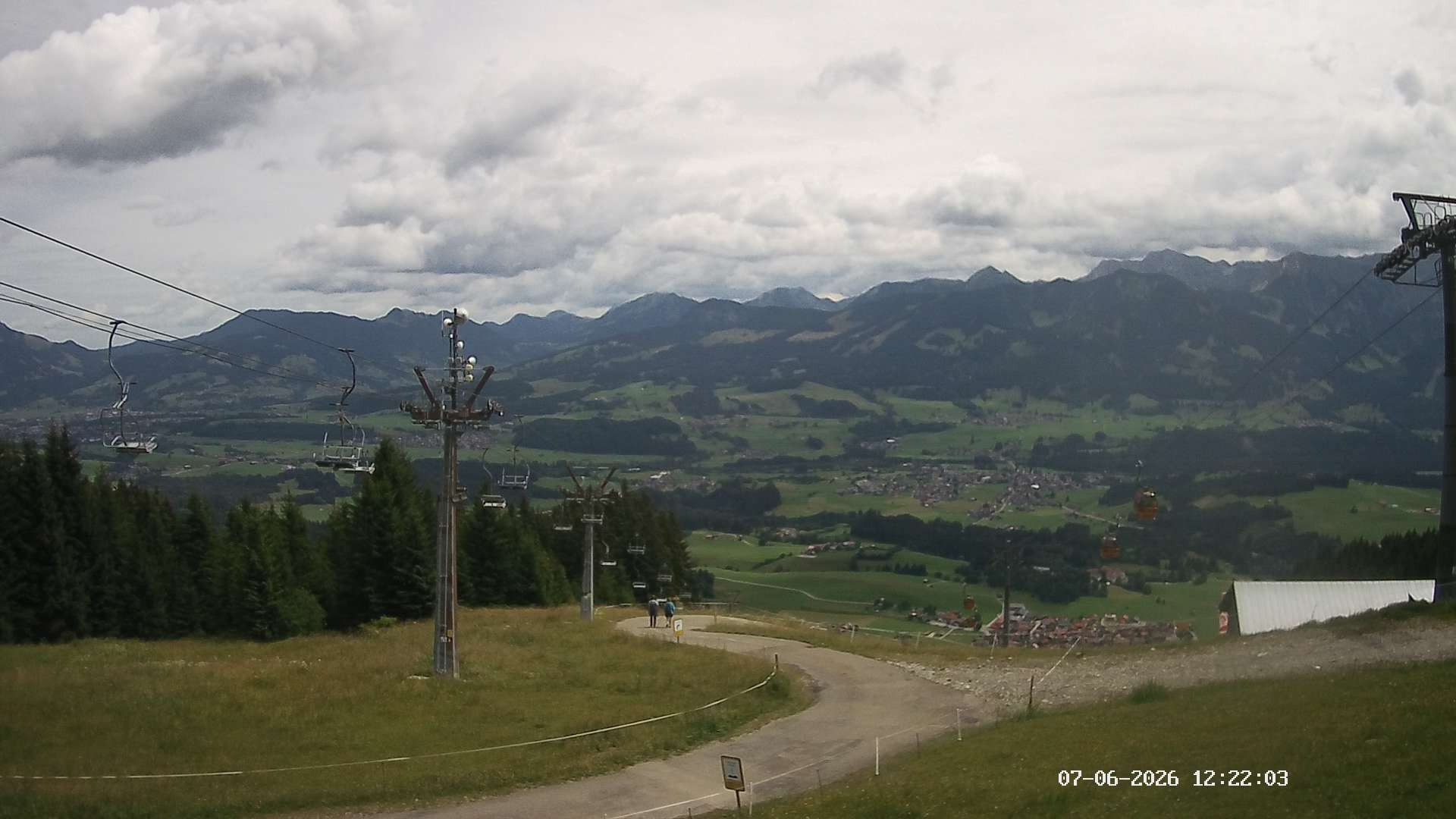 Archiv Foto Webcam Ausblick Mittelstation Hörnerbahn