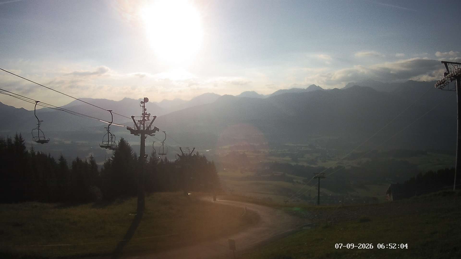Archiv Foto Webcam Ausblick Mittelstation Hörnerbahn