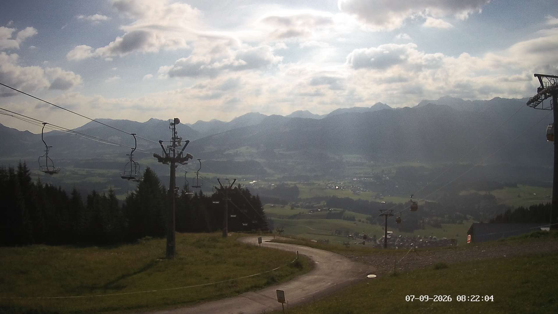 Archiv Foto Webcam Ausblick Mittelstation Hörnerbahn