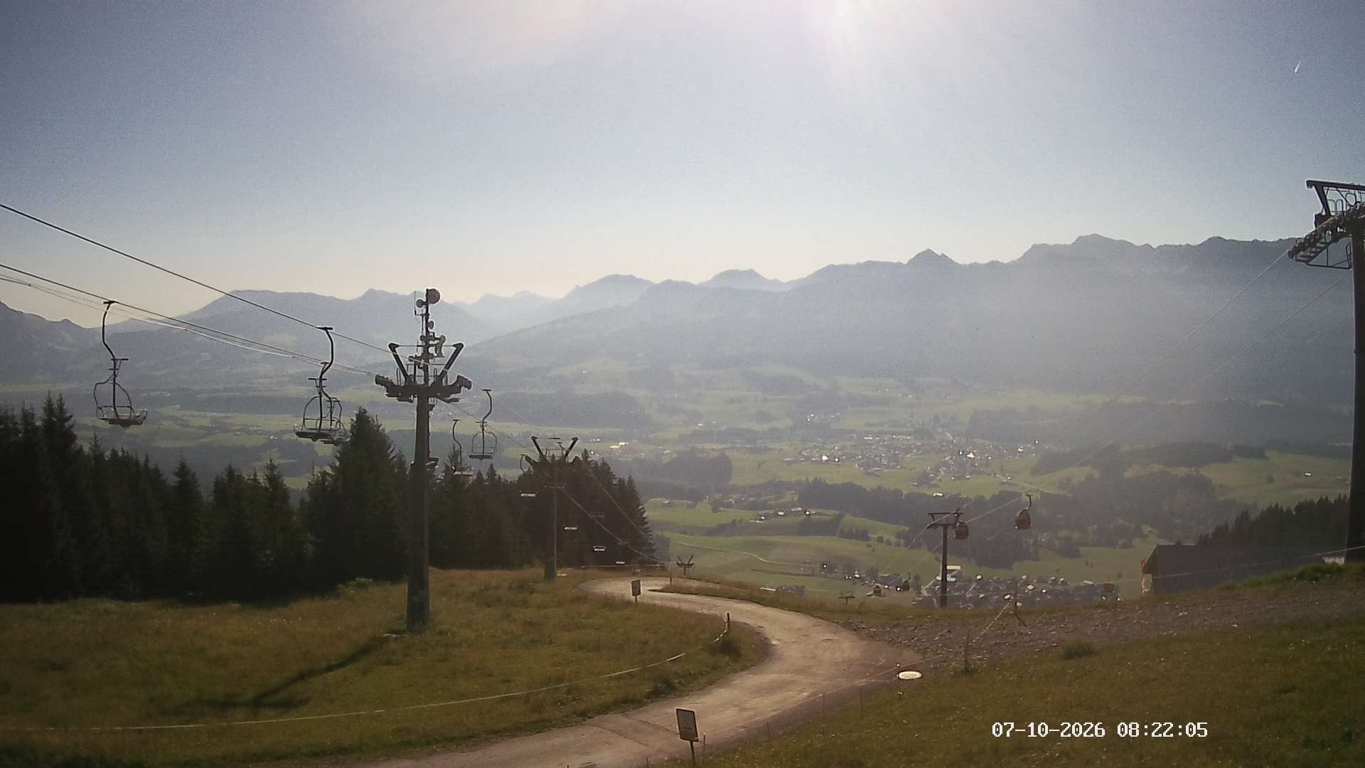 Archiv Foto Webcam Ausblick Mittelstation Hörnerbahn