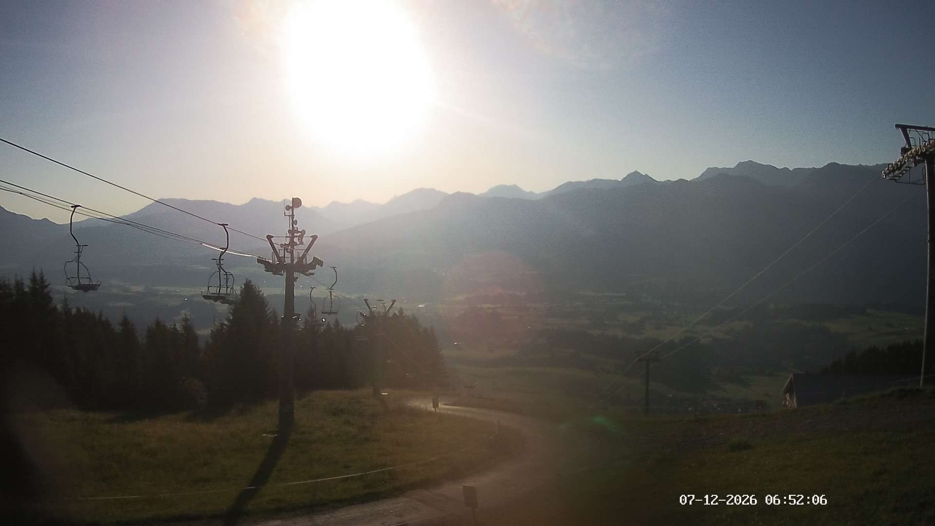 Archiv Foto Webcam Ausblick Mittelstation Hörnerbahn