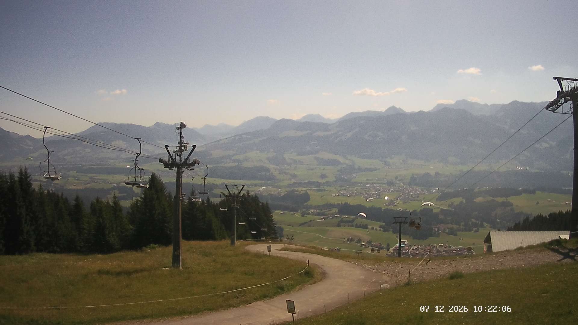 Archiv Foto Webcam Ausblick Mittelstation Hörnerbahn