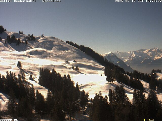 Archived image Webcam mountain restaurant Bärenfang, Hochstuckli Sattel