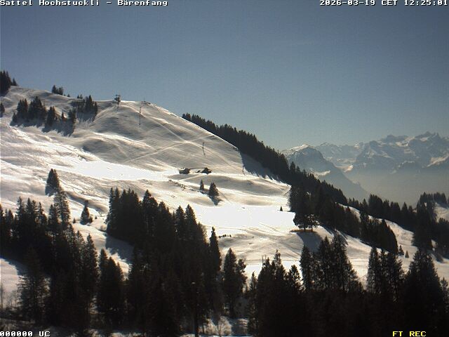 Archived image Webcam mountain restaurant Bärenfang, Hochstuckli Sattel