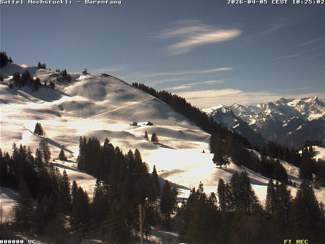 Archived image Webcam mountain restaurant Bärenfang, Hochstuckli Sattel