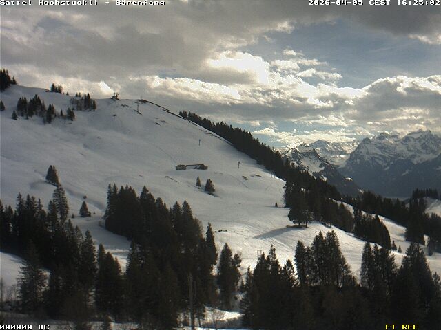 Archived image Webcam mountain restaurant Bärenfang, Hochstuckli Sattel