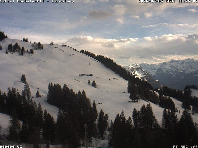 Archived image Webcam mountain restaurant Bärenfang, Hochstuckli Sattel