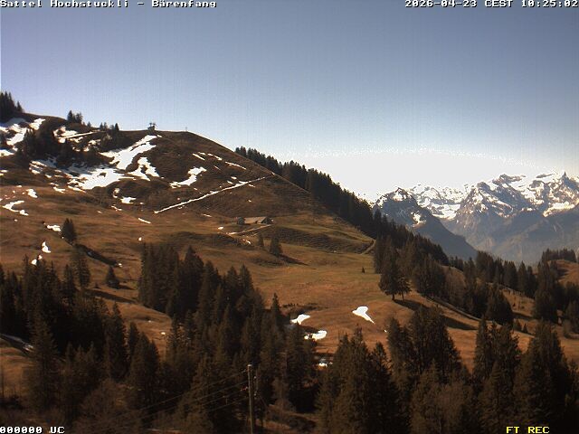 Archived image Webcam mountain restaurant Bärenfang, Hochstuckli Sattel