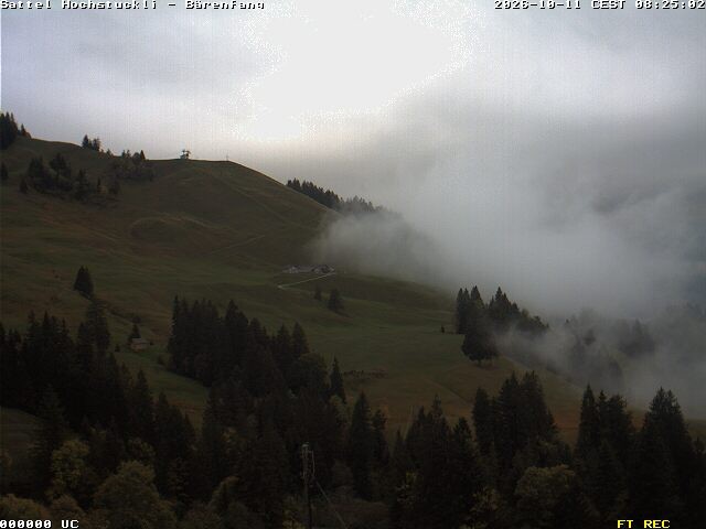 Archived image Webcam mountain restaurant Bärenfang, Hochstuckli Sattel