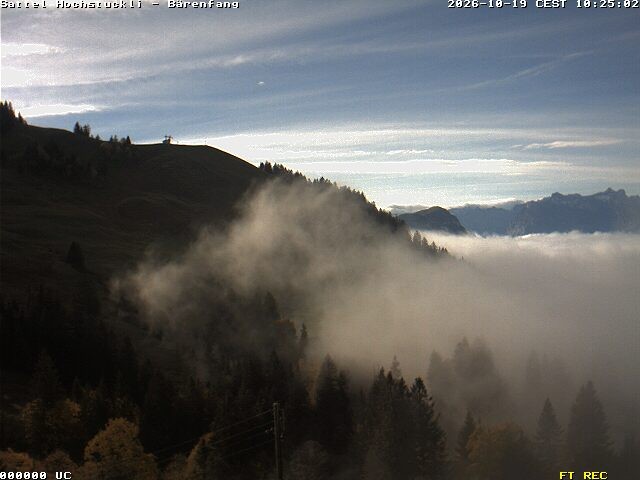 Archived image Webcam mountain restaurant Bärenfang, Hochstuckli Sattel
