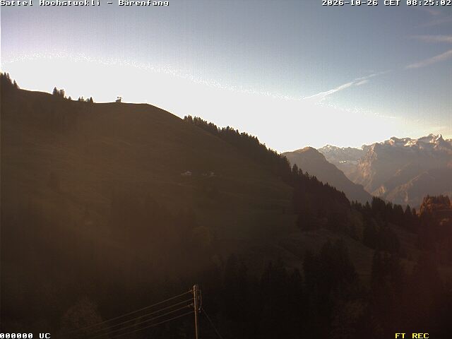 Archived image Webcam mountain restaurant Bärenfang, Hochstuckli Sattel