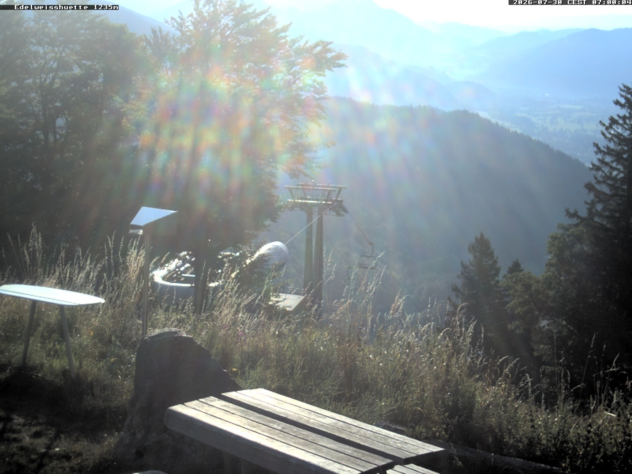 Archiv Foto Webcam Sonnenterrasse Edelweisshütte