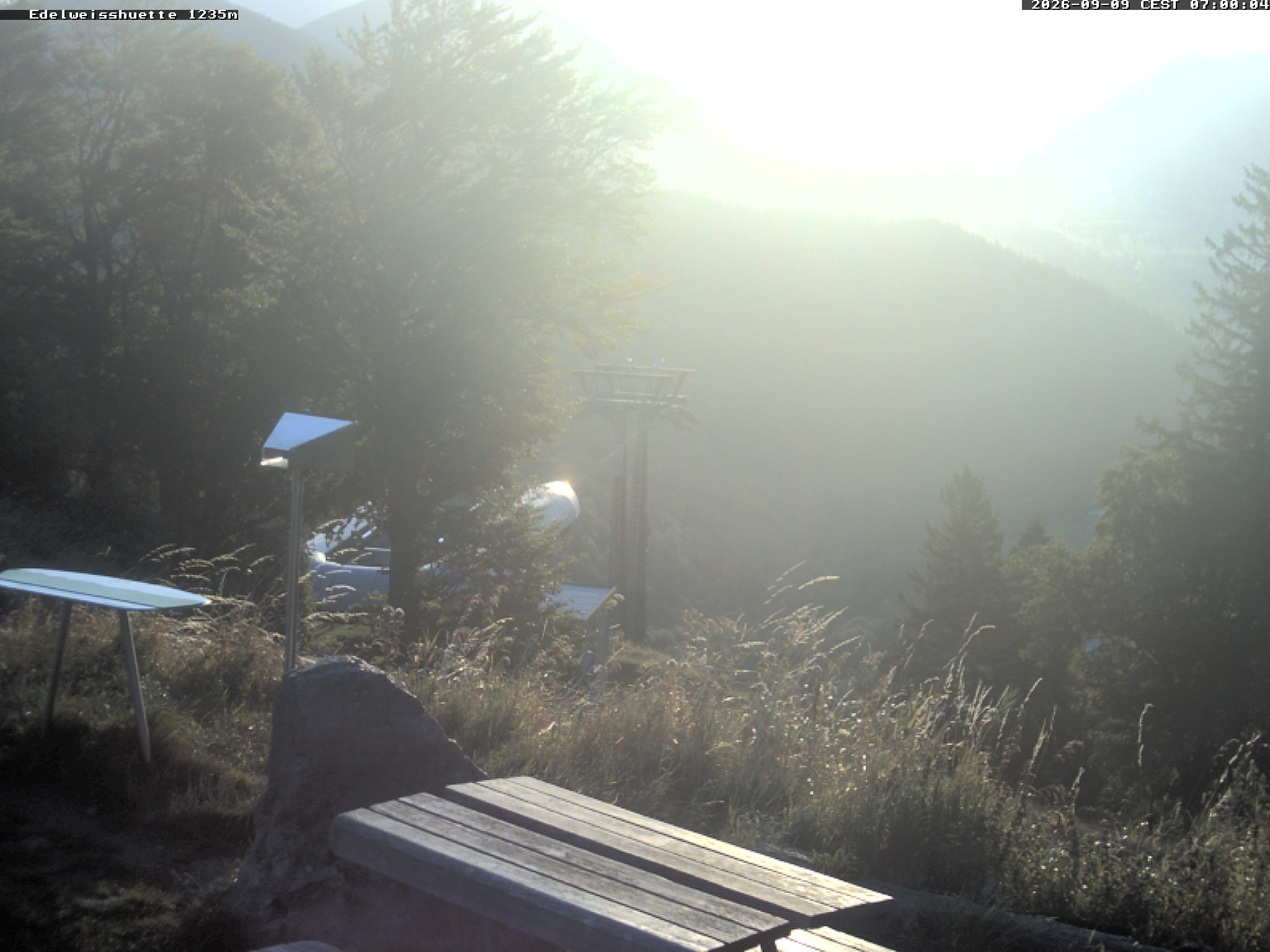 Archiv Foto Webcam Sonnenterrasse Edelweisshütte