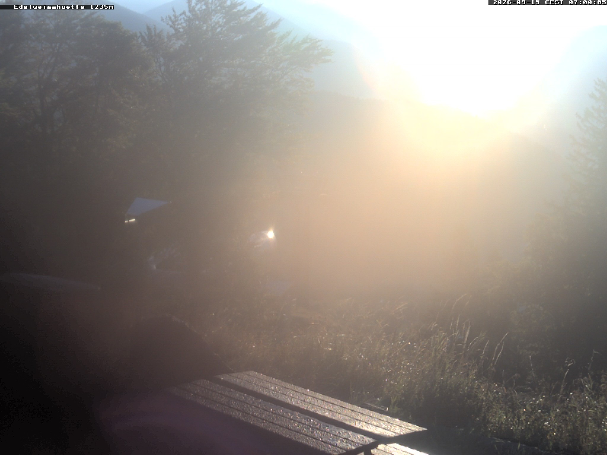 Archiv Foto Webcam Sonnenterrasse Edelweisshütte