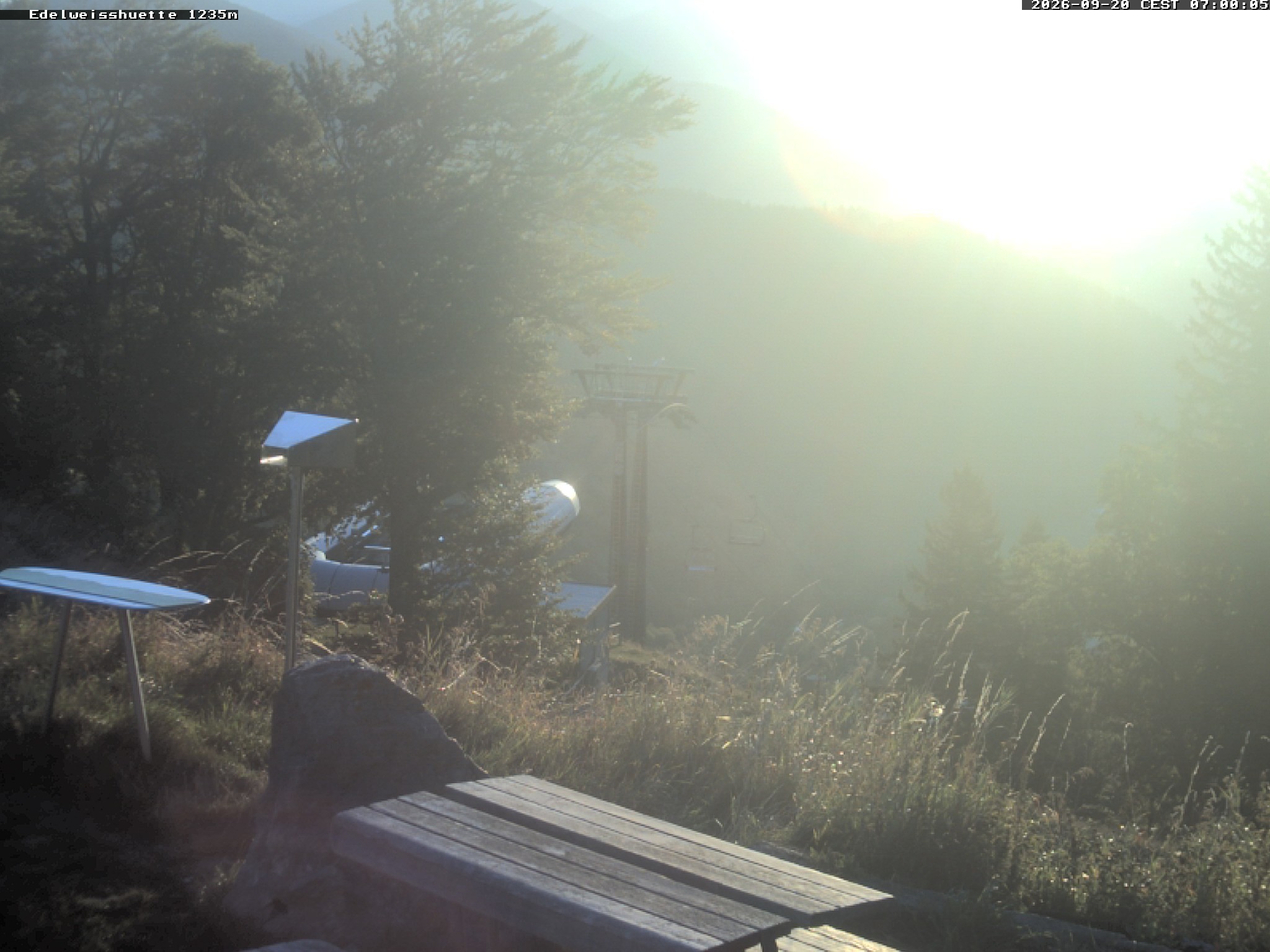 Archiv Foto Webcam Sonnenterrasse Edelweisshütte