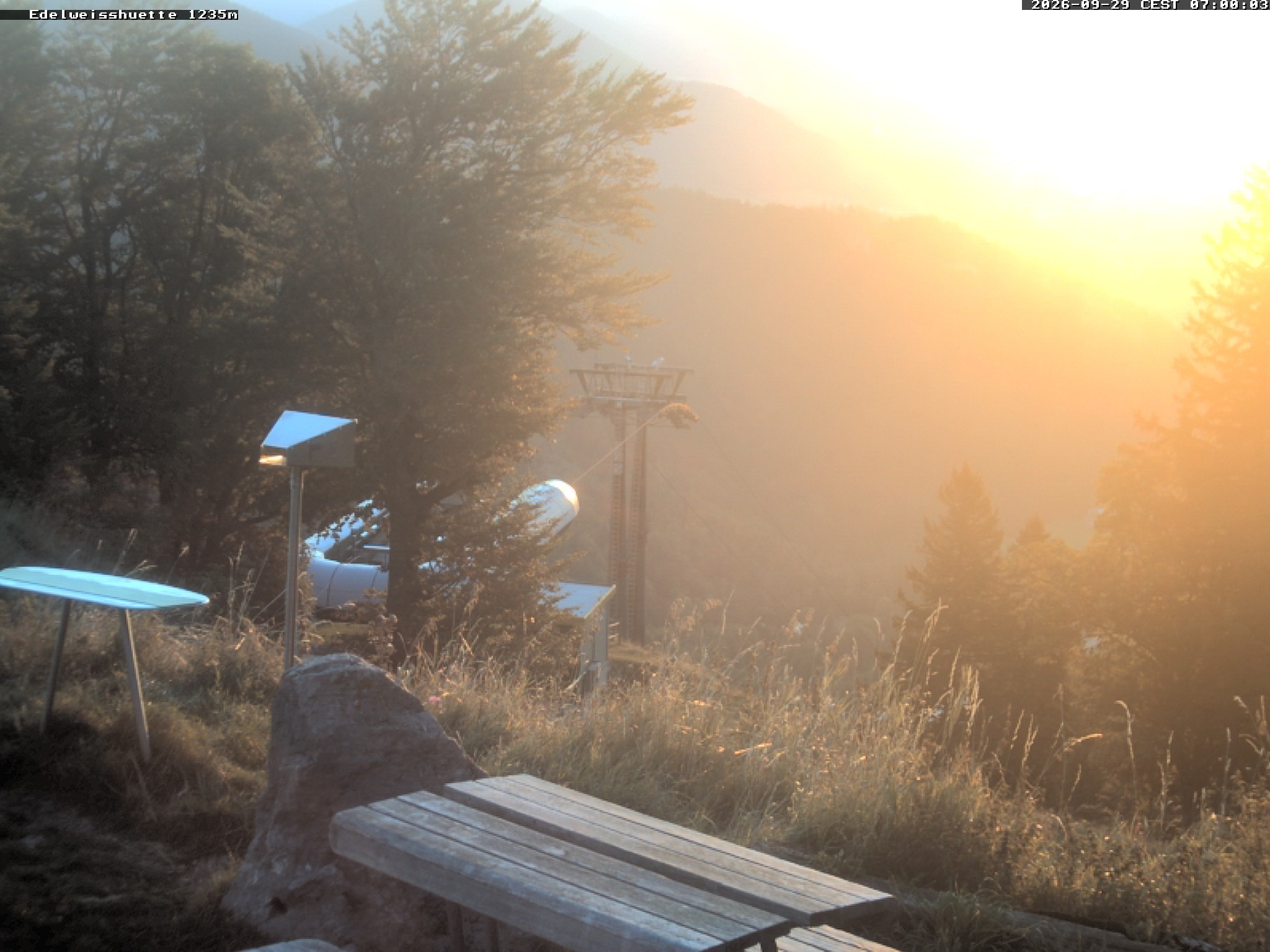 Archiv Foto Webcam Sonnenterrasse Edelweisshütte