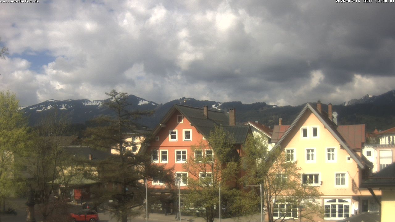 Archiv Foto Webcam Rathausplatz in Sonthofen