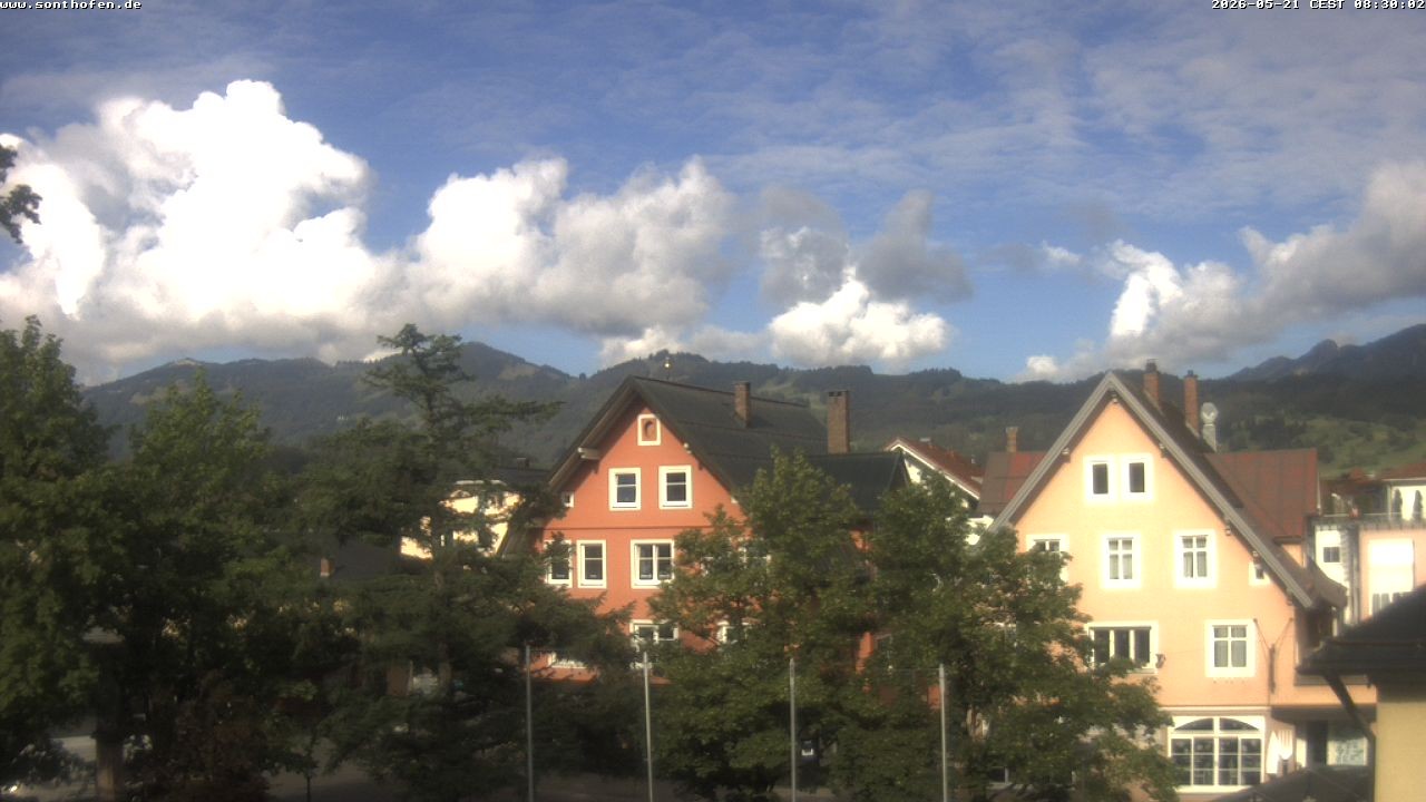 Archiv Foto Webcam Rathausplatz in Sonthofen