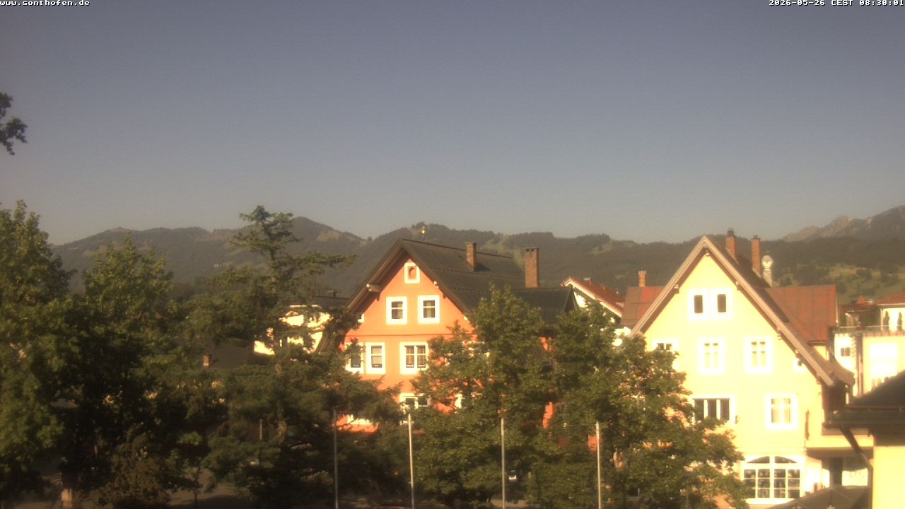 Archiv Foto Webcam Rathausplatz in Sonthofen