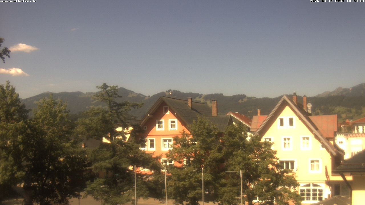 Archiv Foto Webcam Rathausplatz in Sonthofen