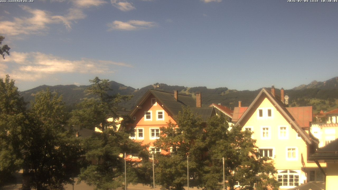 Archiv Foto Webcam Rathausplatz in Sonthofen