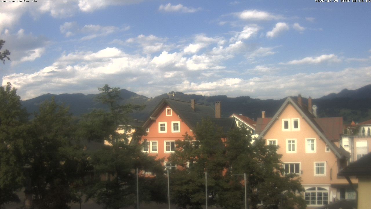 Archiv Foto Webcam Rathausplatz in Sonthofen