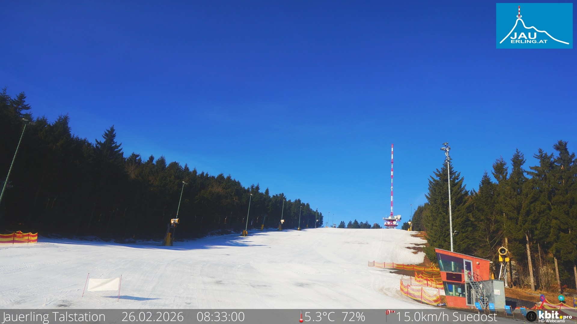 Archived image Webcam Base station of t-bar lift at mount Jauerling