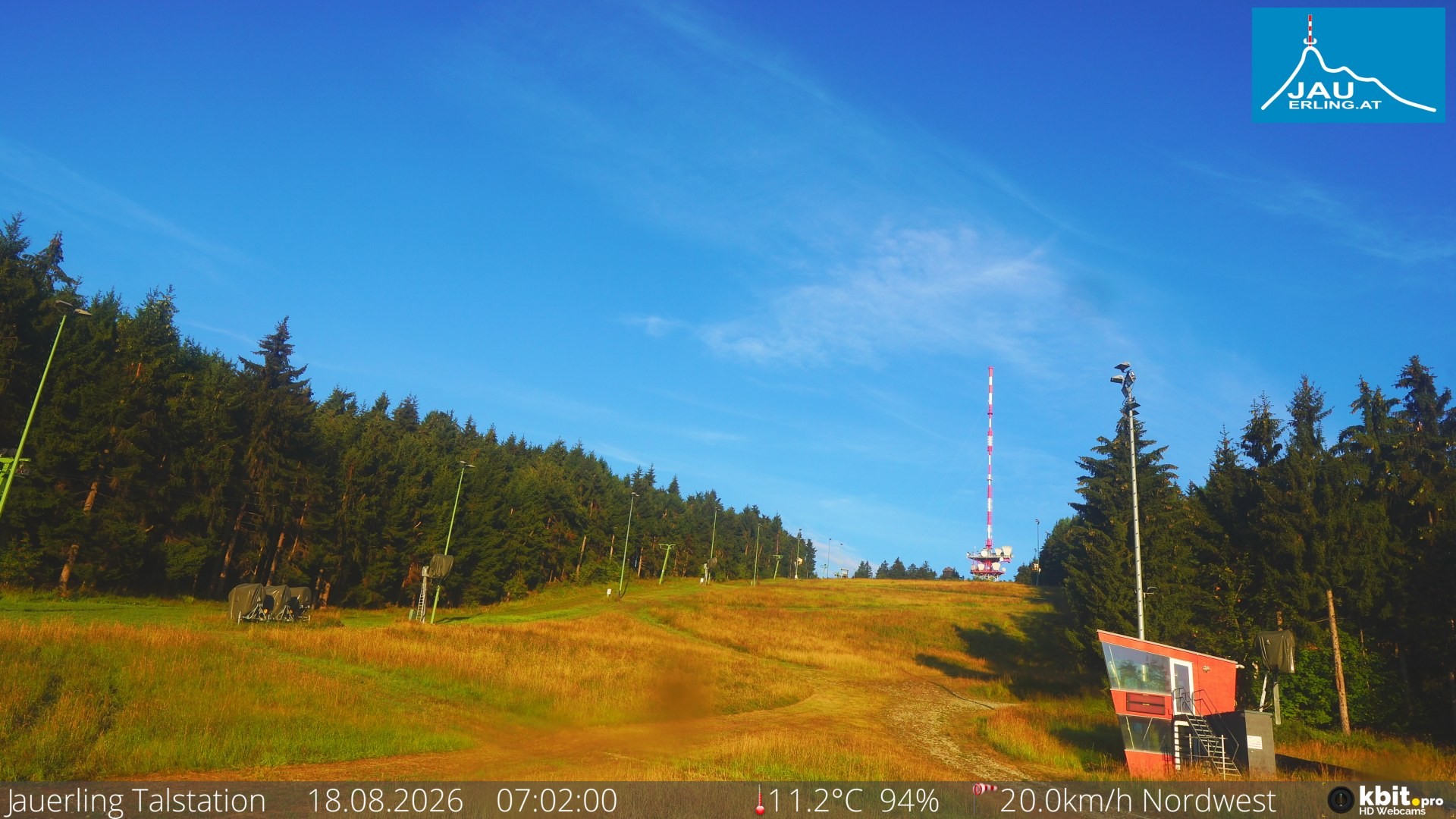 Archived image Webcam Base station of t-bar lift at mount Jauerling