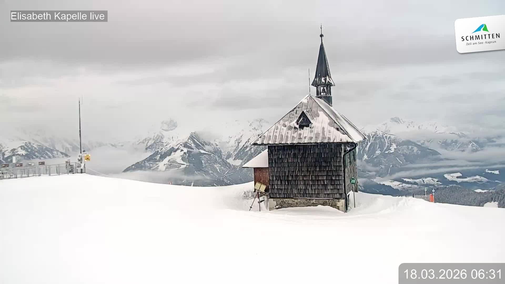 Archiv Foto Webcam Aussicht auf die Schmitten Kapelle