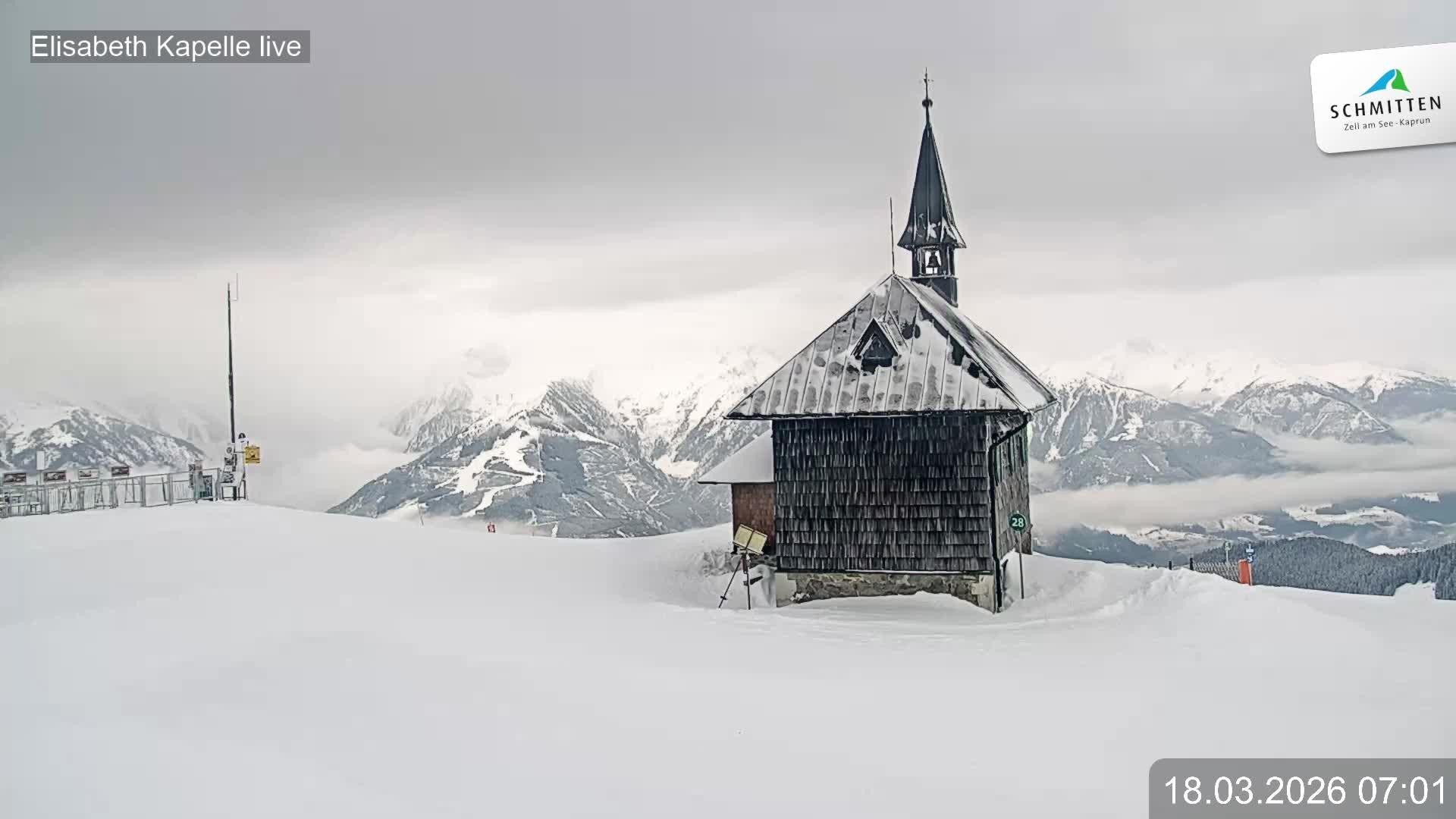 Archiv Foto Webcam Aussicht auf die Schmitten Kapelle