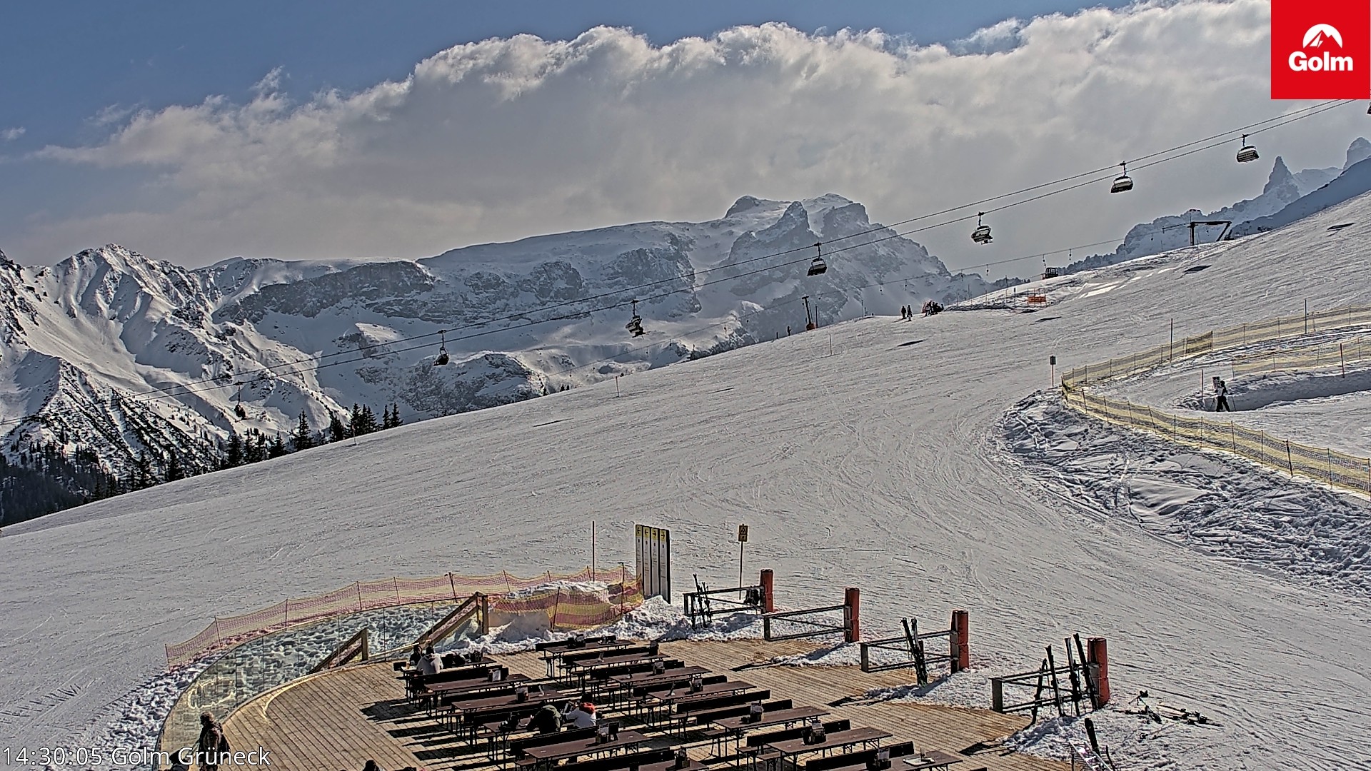 Archiv Foto Webcam Blick vom Golm auf die Tschaggunser Mittagsspitze
