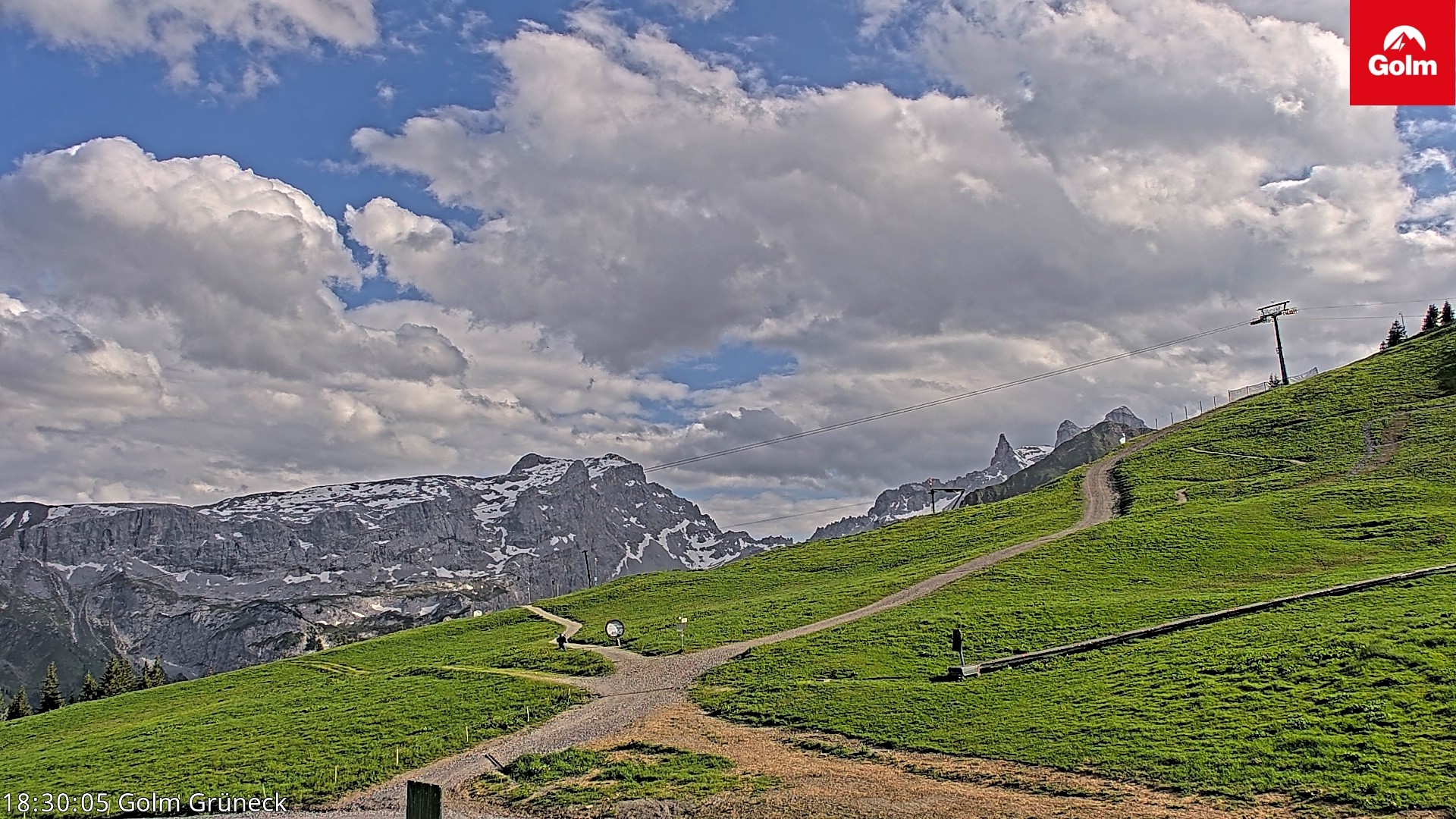 Archived image Webcam View Tschagguns Mittagsspitze from Golm