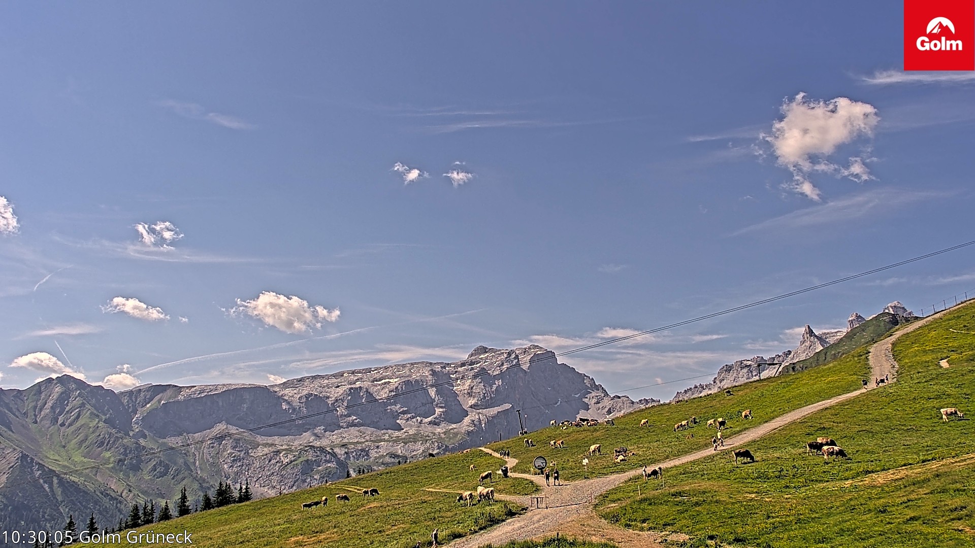 Archived image Webcam View Tschagguns Mittagsspitze from Golm