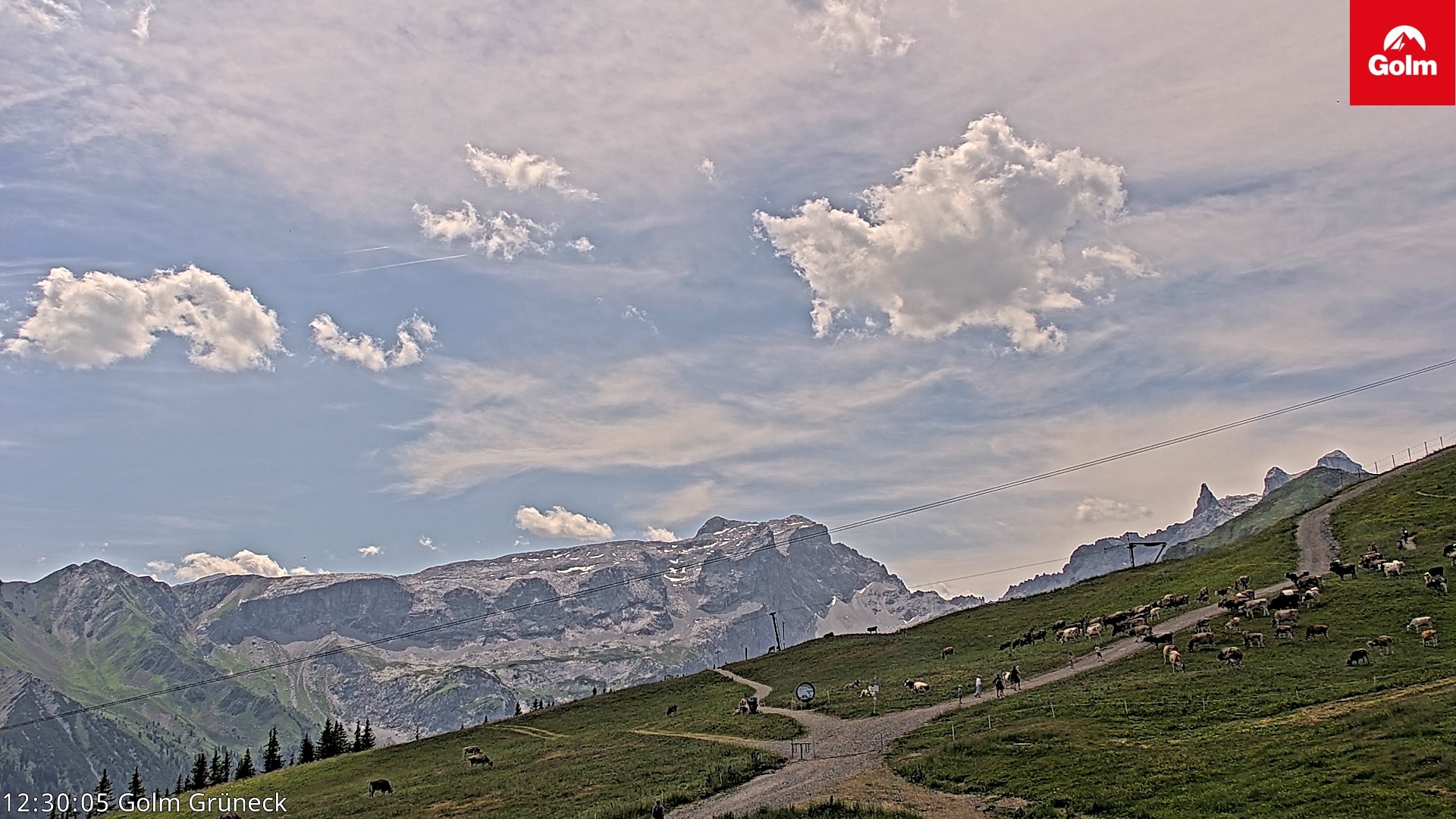 Archived image Webcam View Tschagguns Mittagsspitze from Golm