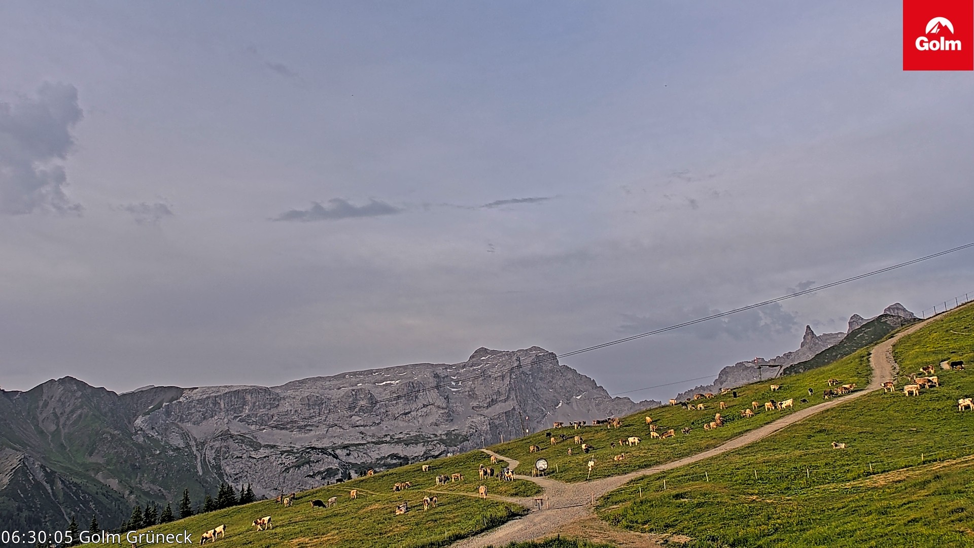 Archived image Webcam View Tschagguns Mittagsspitze from Golm