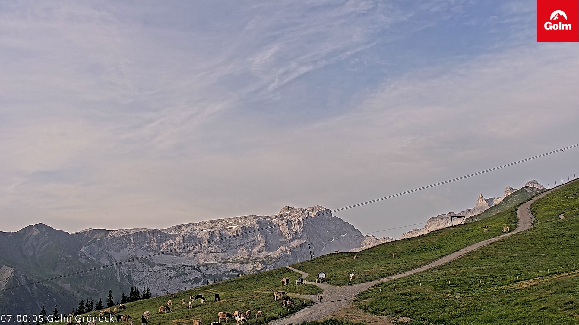 Archived image Webcam View Tschagguns Mittagsspitze from Golm