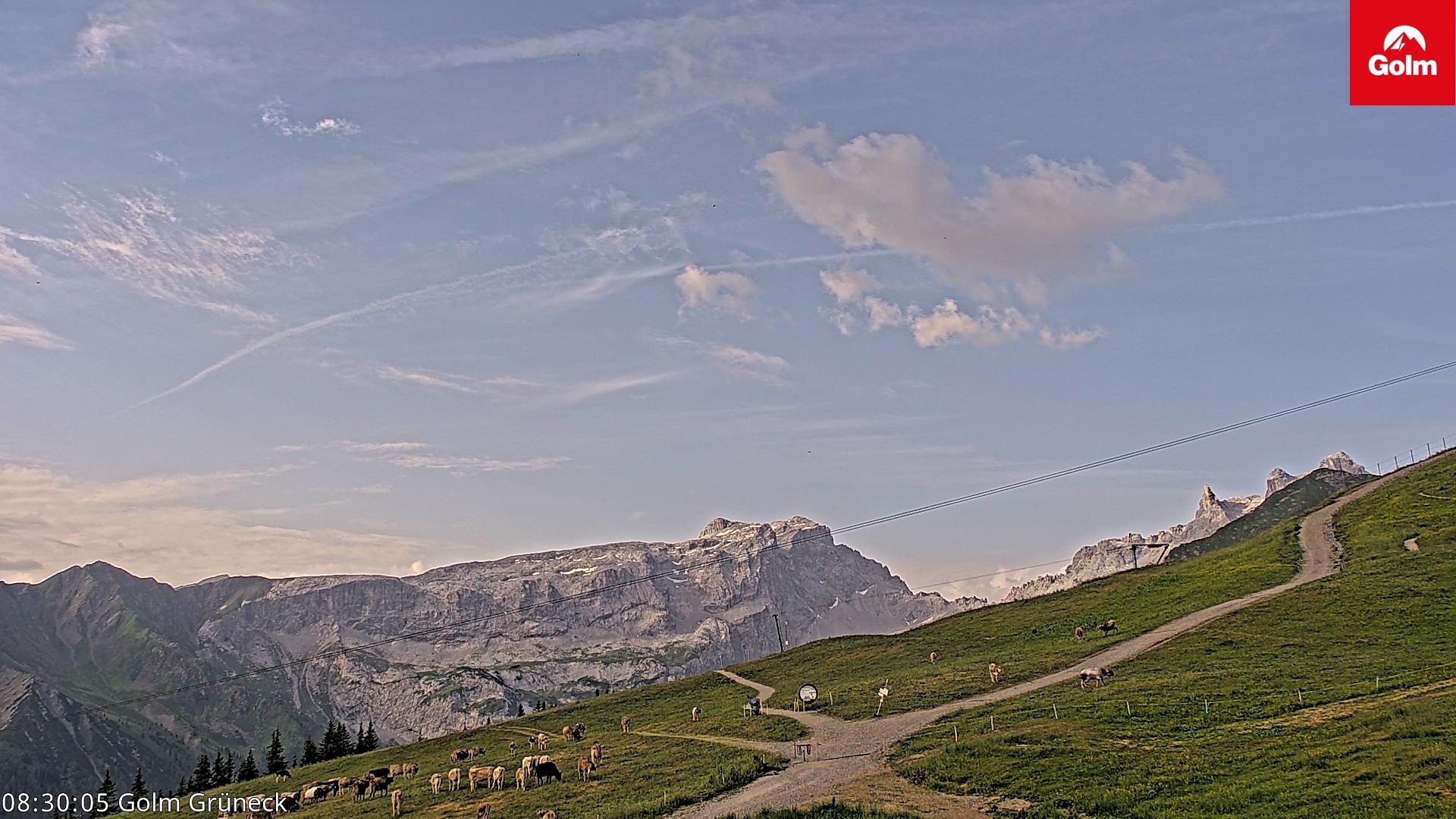 Archived image Webcam View Tschagguns Mittagsspitze from Golm