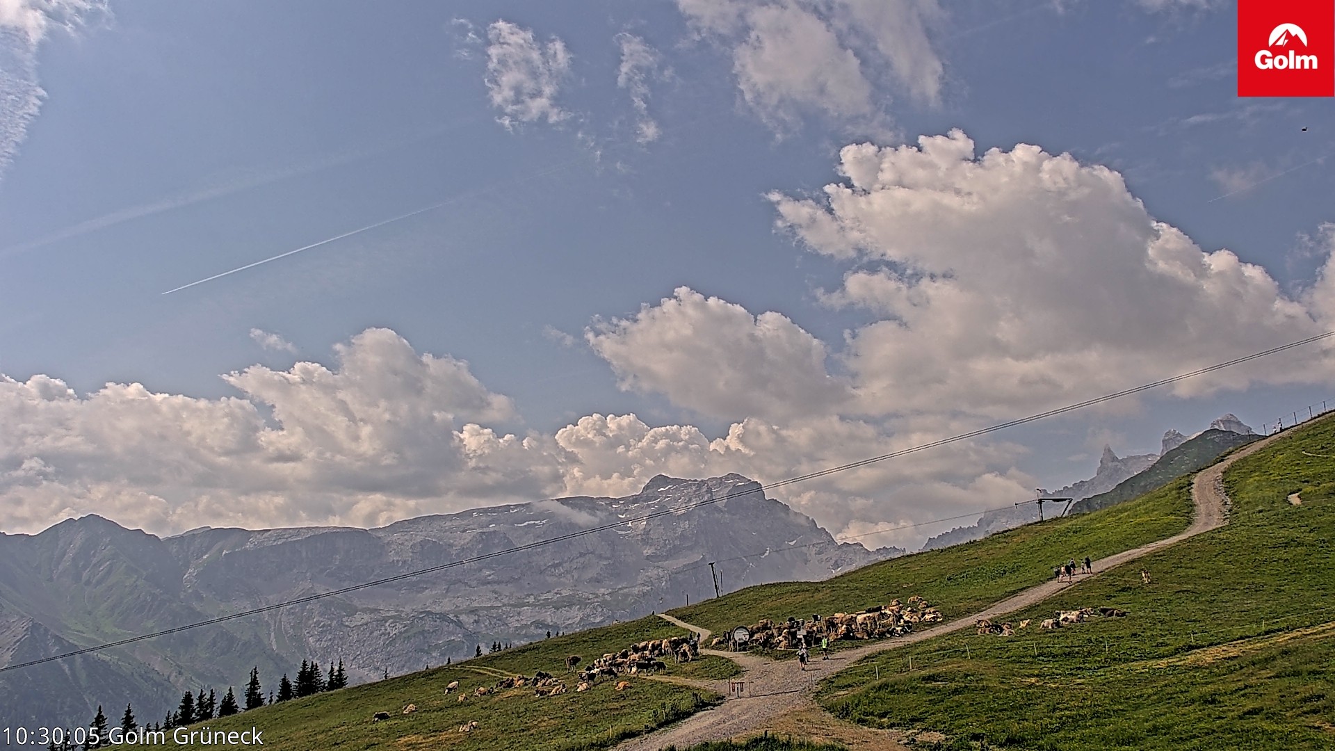 Archived image Webcam View Tschagguns Mittagsspitze from Golm