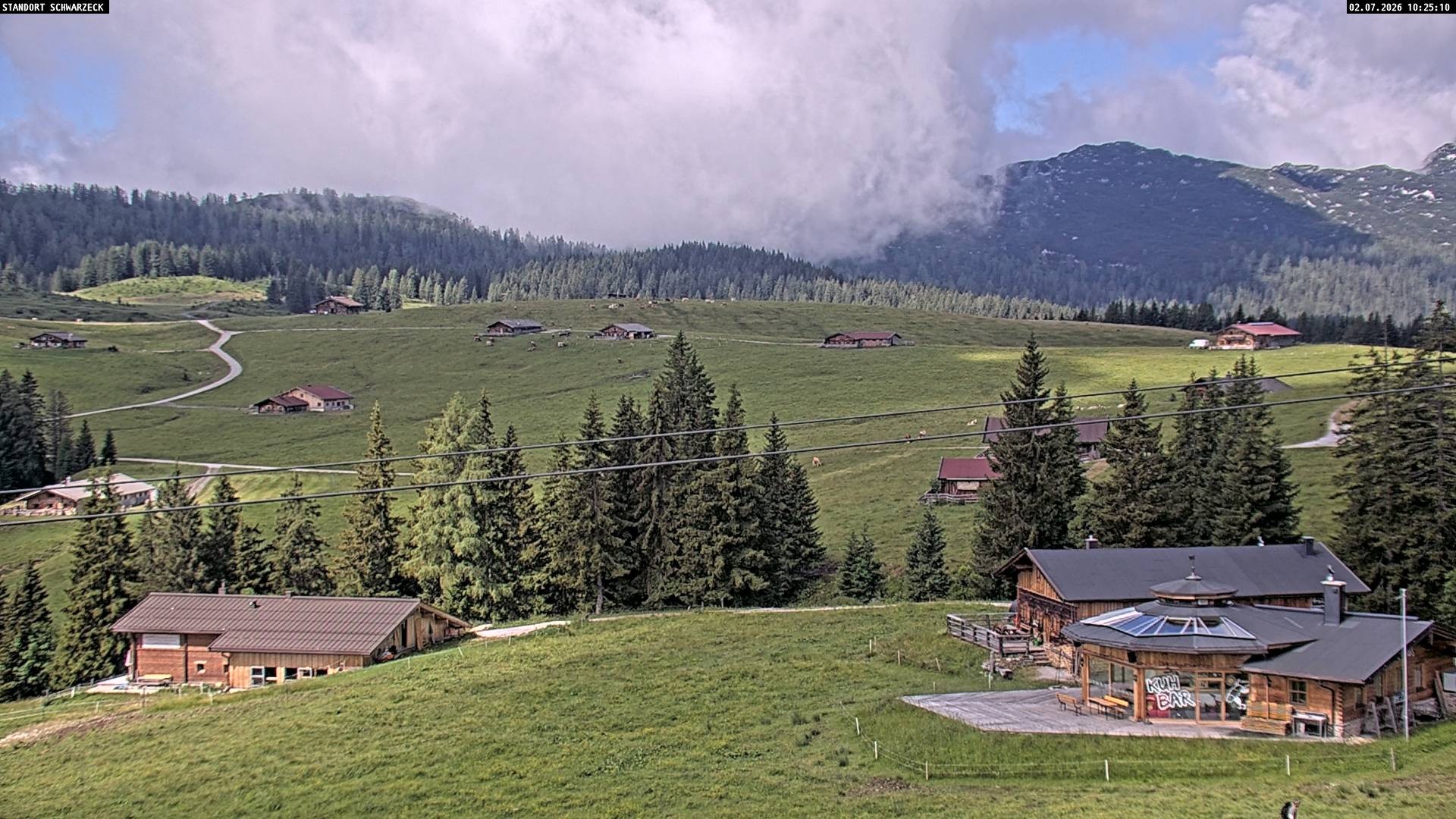 Archived image Webcam Almenwelt Lofer: hiking trail and cross country skiing trail