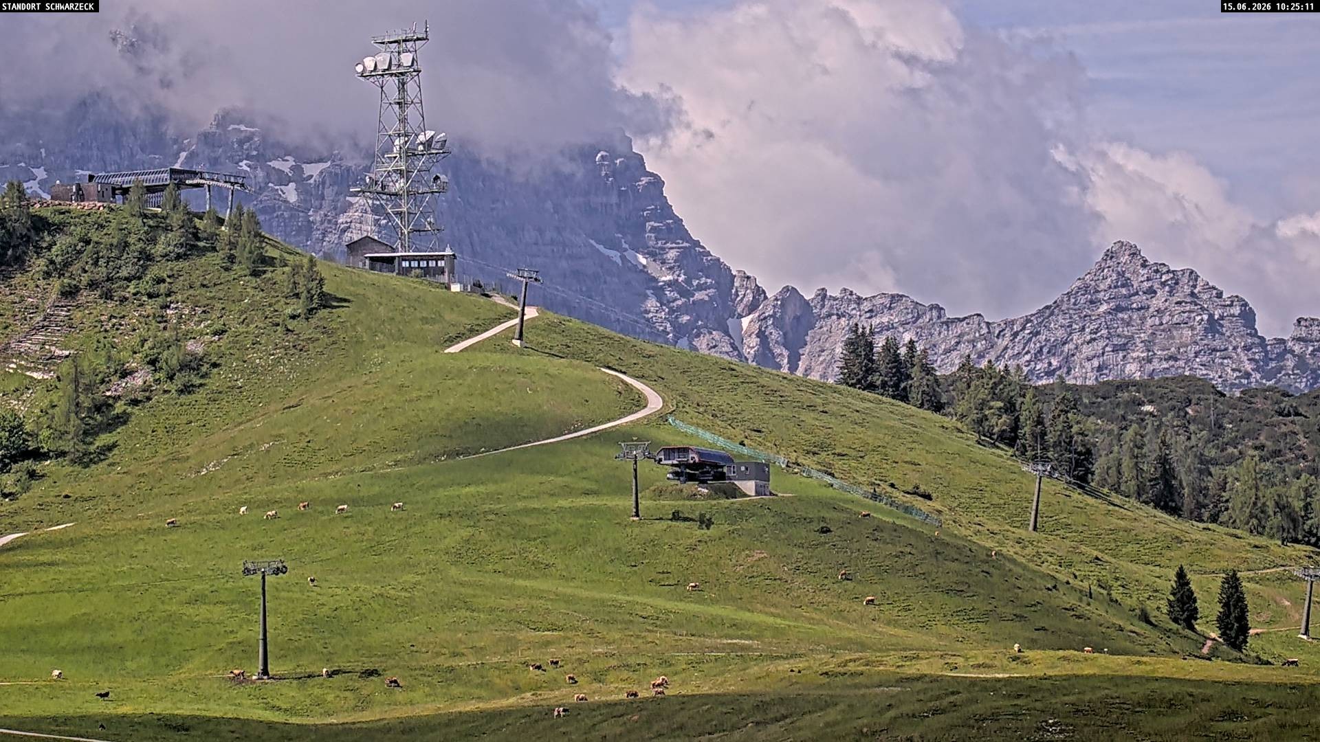 Archived image Webcam Loferer Alm: Schönbühel-view