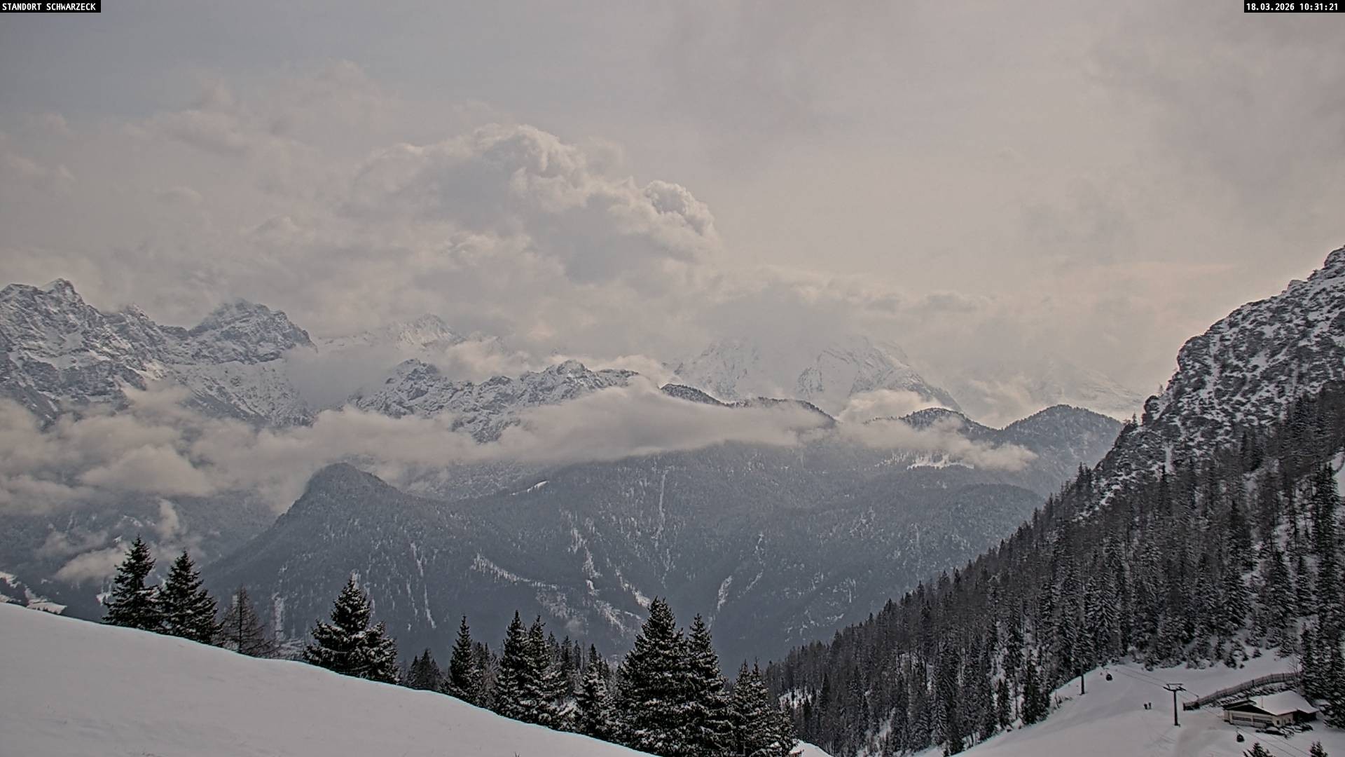 Archiv Foto Webcam Blick von Lofer auf die Berchtesgadener Alpen